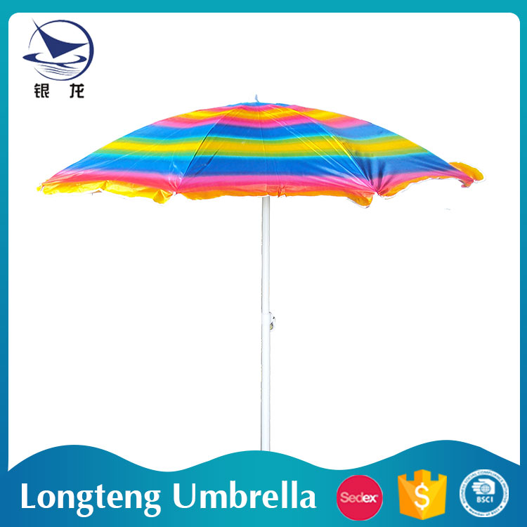 170T Polyester Rainbow Color And Waterproof Beach Umbrella