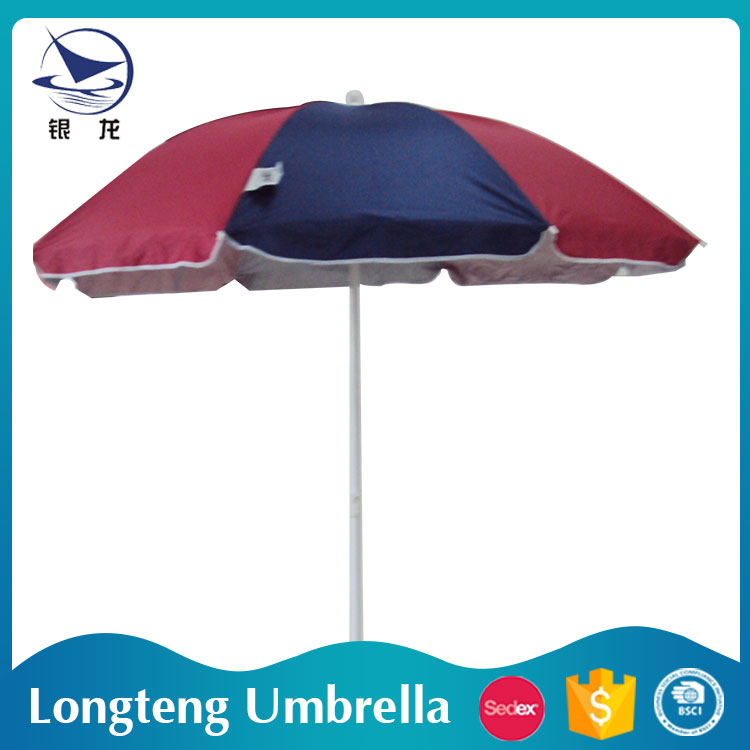 170T Polyerter With Silver Coated Blue And Red Connected Portable Beach Umbrella