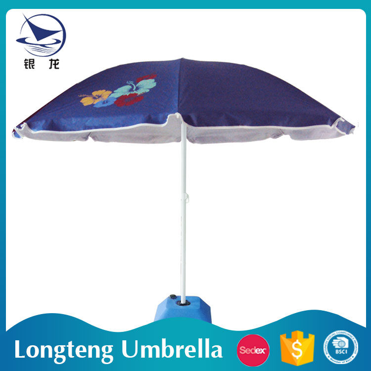 6FT Beautiful Flower LogoBeach Umbrella Wind Resist