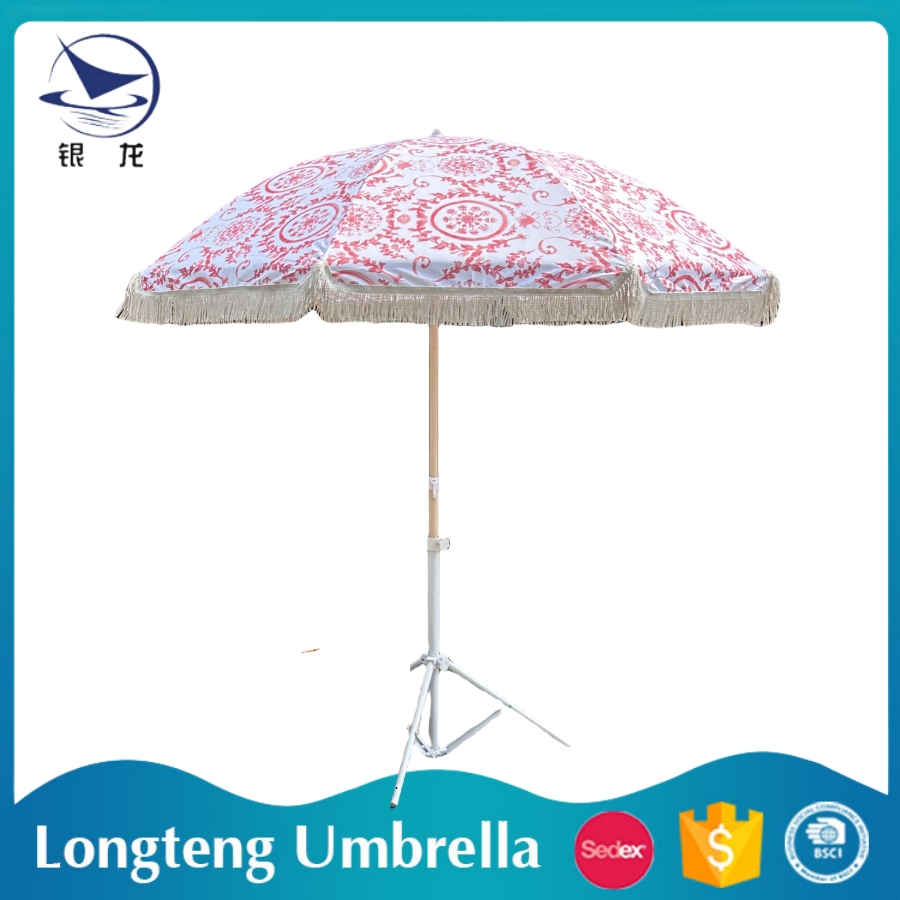  Pink Cotton Fabric Design New Arrival Stylish Outdoor Beach Umbrella