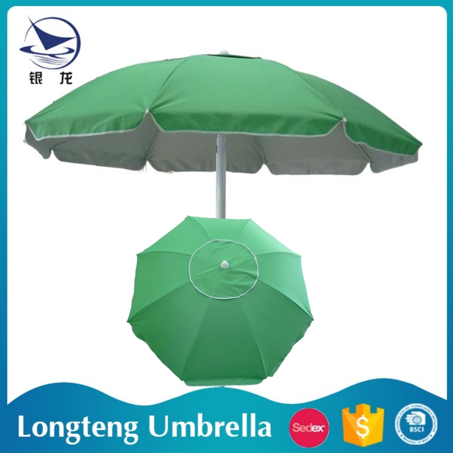 140G Polyester With Silver Coated With Air System Fiberglass Can Be Tilt Beach Umbrella