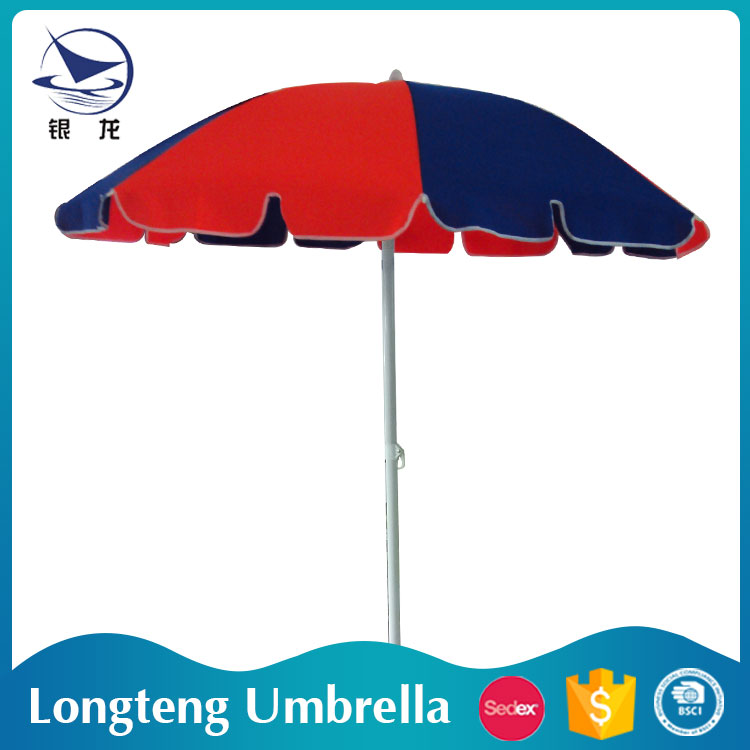 Orang And Blue 180G Polyester Wth Special Fringe Flap Beach&Patio Umbrella
